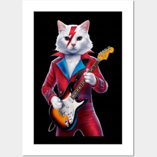 Ziggy Stardust Cat Posters and Art